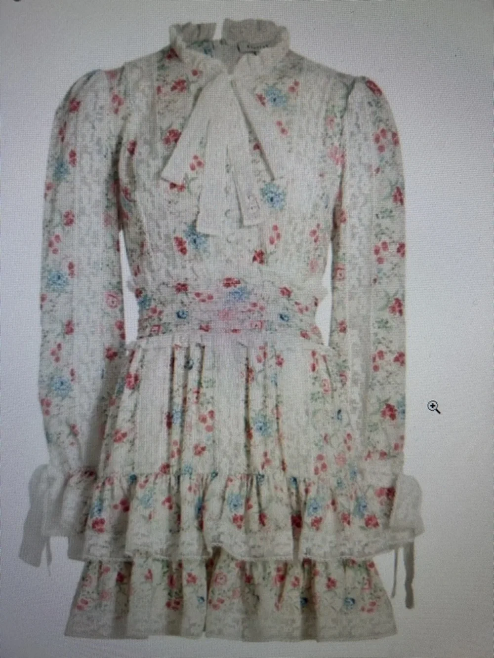 Anthropologie Stellah SZ L White Floral Dress Romantic Cottage Boho Coquette - Picture 2 of 16